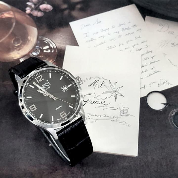 Photo: Arbutus Swiss-made Collection Automatic Black Dial Mens Watch ARS1613SBB
