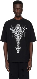We11done Black Spine Skull T-Shirt