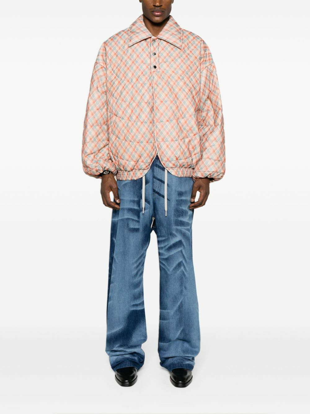 NAMESAKE Orange West Check Quilted Jacket
