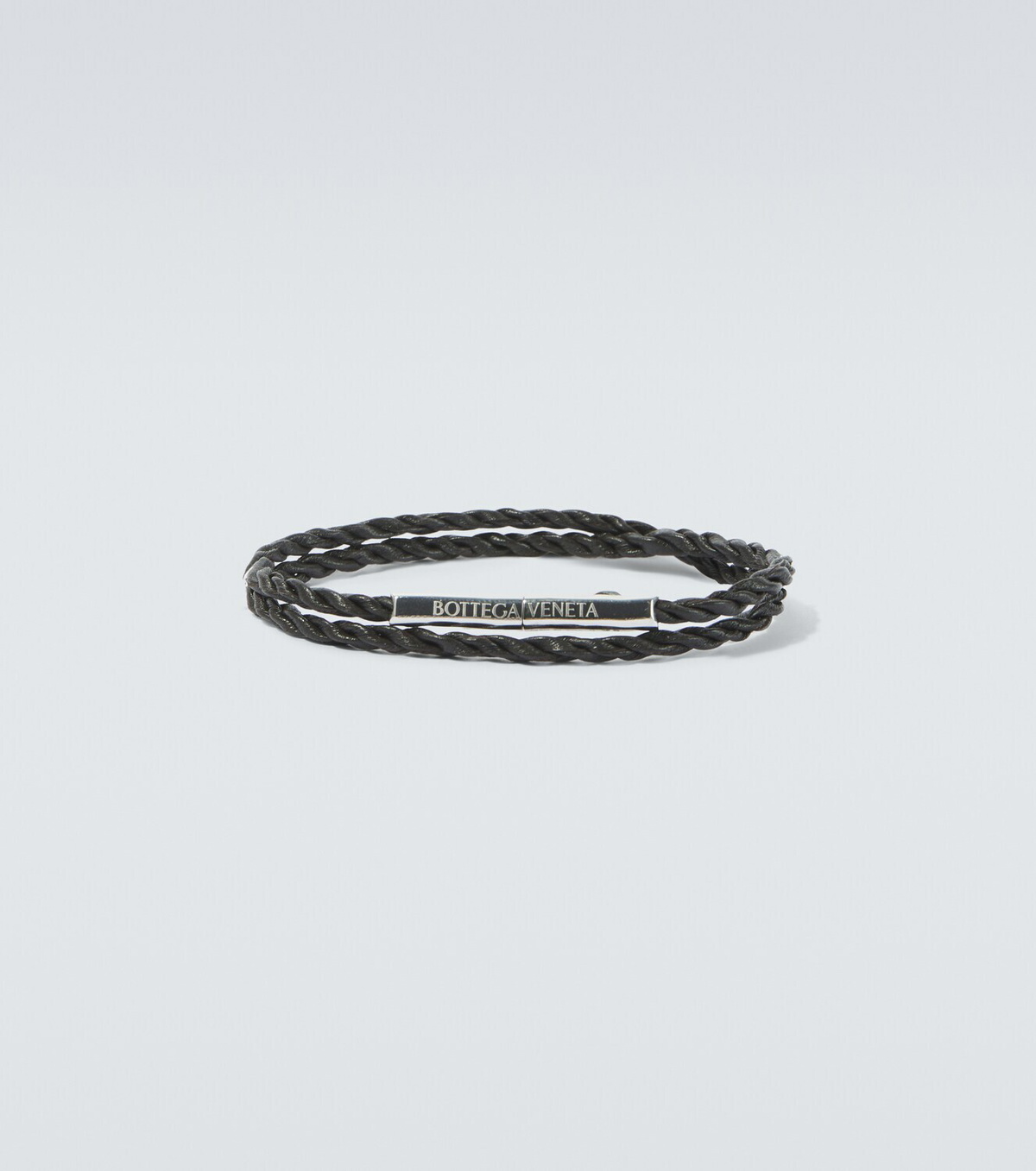 Bottega Veneta Leather sterling silver bracelet