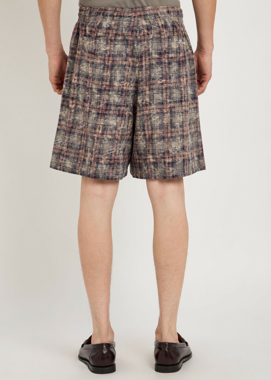 Picante Rocco Checked Cotton Shorts Brown