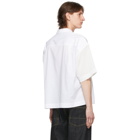 Fumito Ganryu White Open Collar Combination Shirt