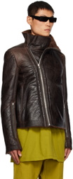 Rick Owens Brown Bauhaus Shearling Jacket