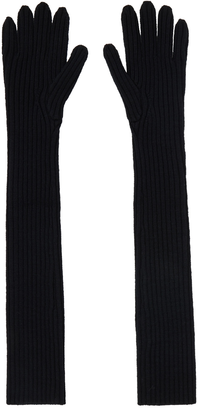 Dries Van Noten Black Long Gloves