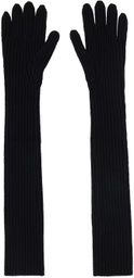 Dries Van Noten Black Long Gloves