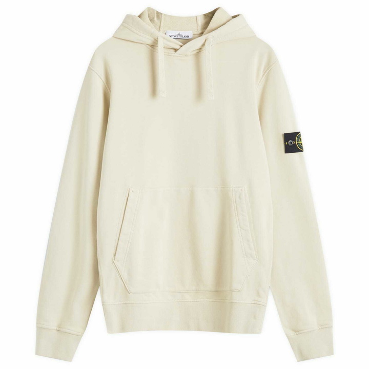 Photo: Stone Island Men's Cotton Fleece Garment Dyed Hoodie in Plaster