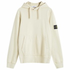 Stone Island Men's Cotton Fleece Garment Dyed Hoodie in Plaster