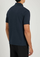 Saint Laurent Logo-embroidered Piqué Cotton-blend Polo Shirt Navy