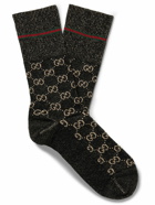 GUCCI - Logo-Jacquard Cotton-Blend Socks - Black