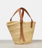 Loewe Medium leather-trimmed basket tote