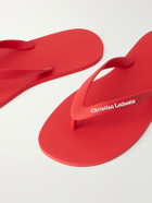 Christian Louboutin - Logo-Embossed Rubber Flip Flops - Red