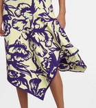 Dries Van Noten - Jacquard floral asymmetric midi skirt