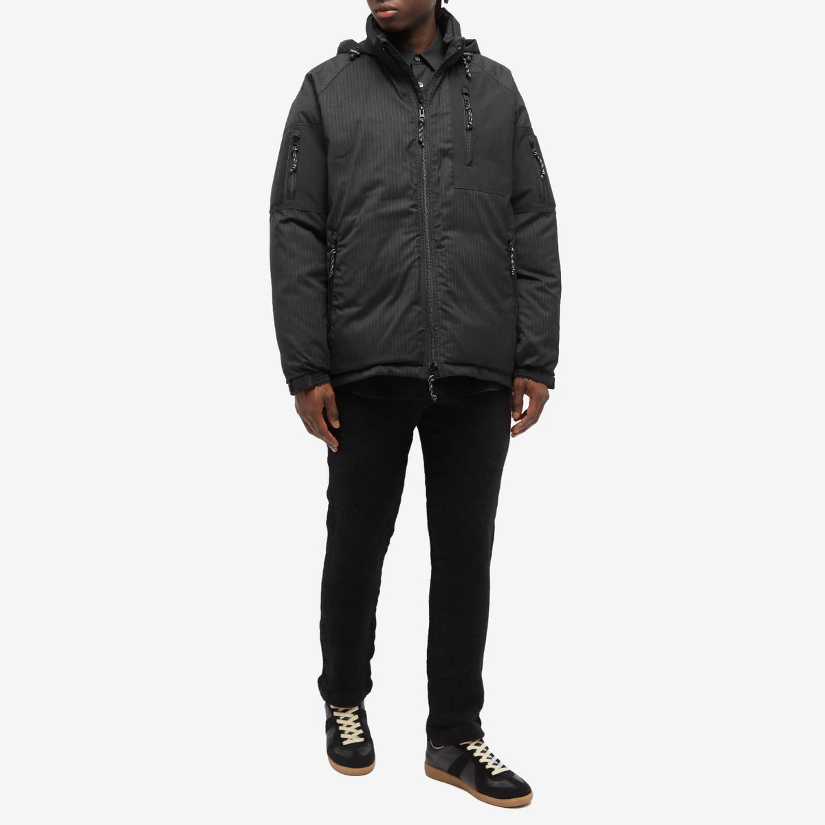 Comme Des Garçons Homme Men's Wool Mix Stripe Zip Jacket in Black