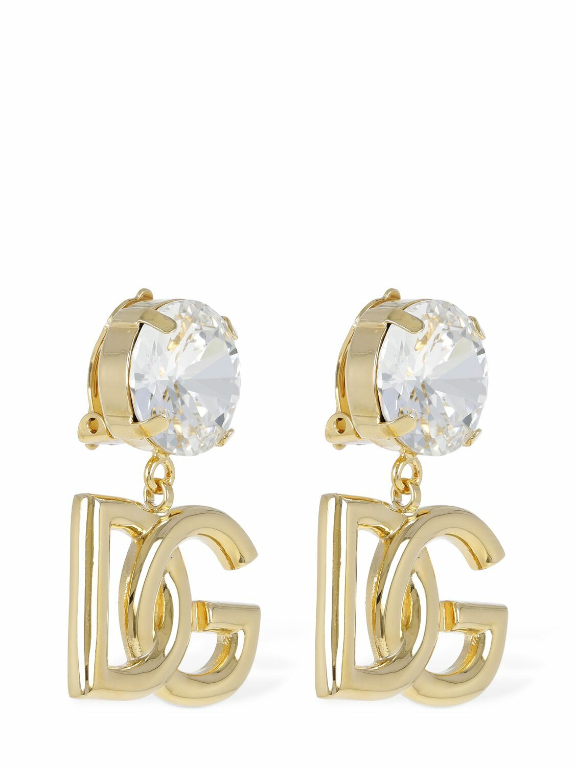 【DOLCE & GABBANA】ロゴ ビジュー クリスタル ゴールド ピアス DOLCE & GABBANA】ロゴ ビジュー クリスタル ゴールド ピアス
