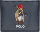 Polo Ralph Lauren Navy Polo Bear Leather Card Holder