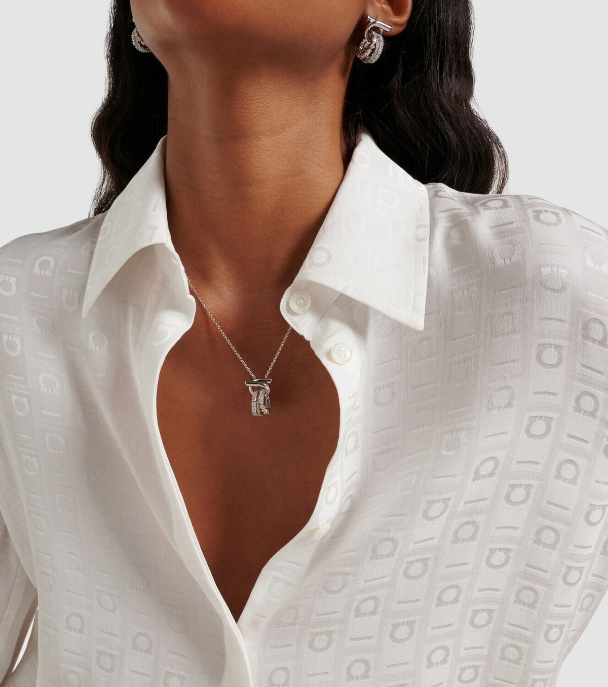 Ferragamo Gancini crystal-embellished necklace