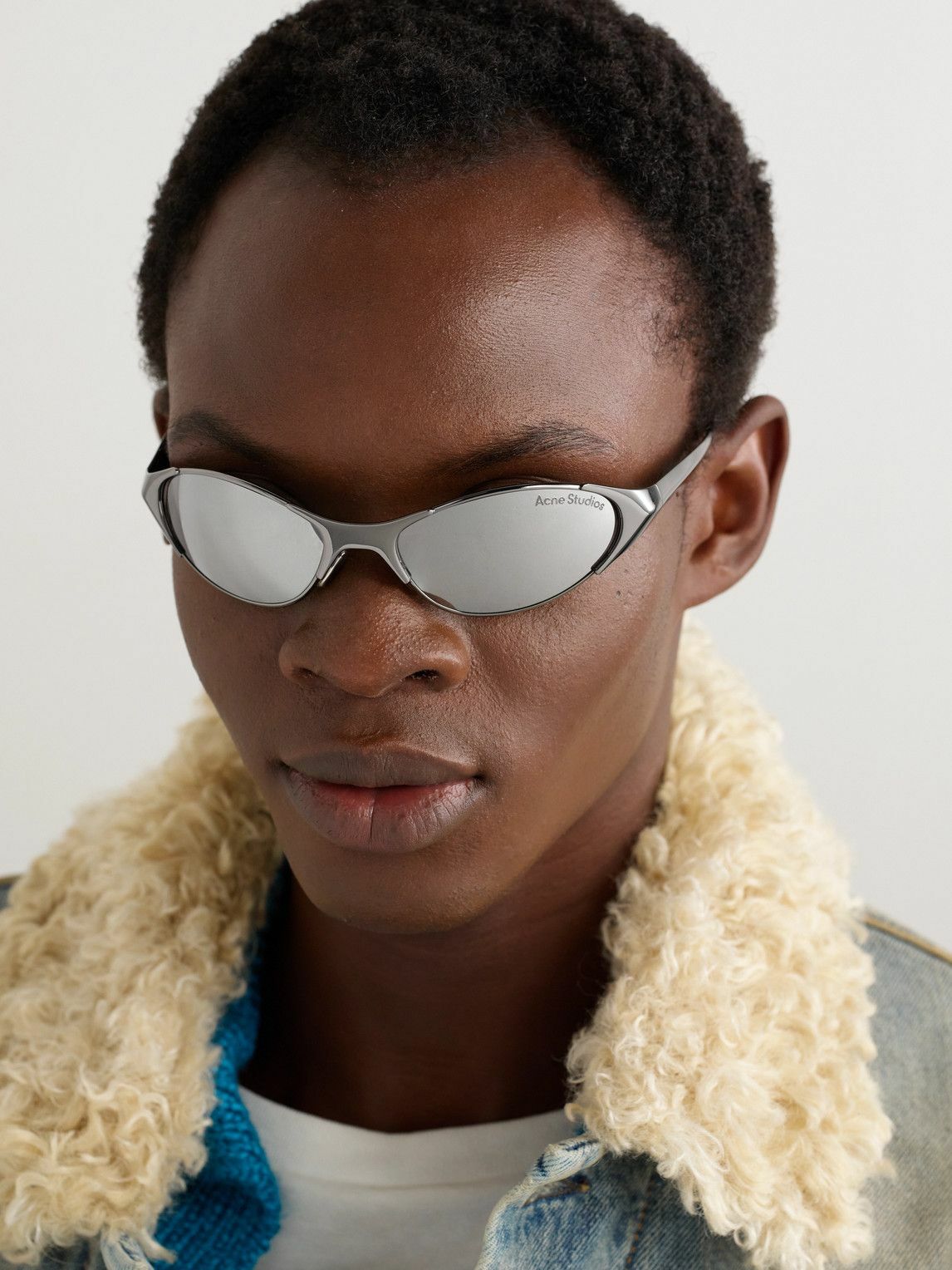 Acne Studios - Apin D-Frame Stainless Steel Wraparound Sunglasses