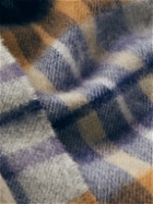 Johnstons of Elgin - Fringed Checked Cashmere Scarf