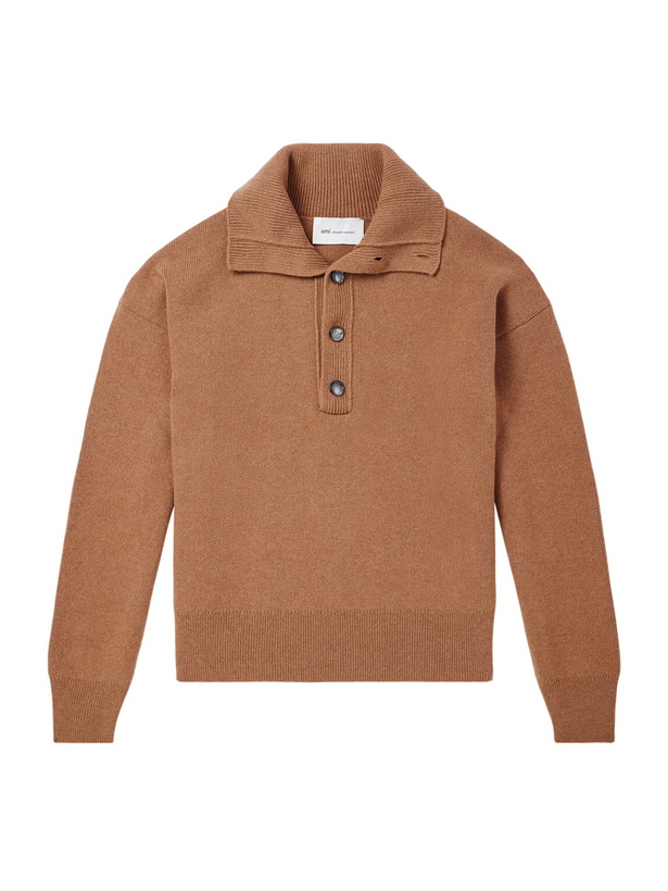 Photo: AMI PARIS - Merino Wool Sweater - Brown