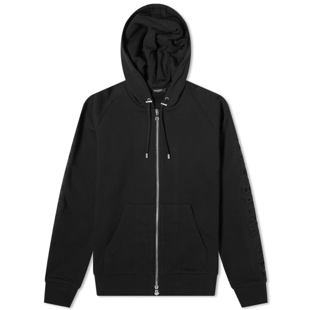 Balmain Embossed Sleeve Zip Hoody Balmain