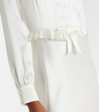 Alessandra Rich Bow-detail ruffled silk satin midi dress