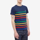 Polo Ralph Lauren Men's Multi Stripe T-Shirt in Newport Navy Multi