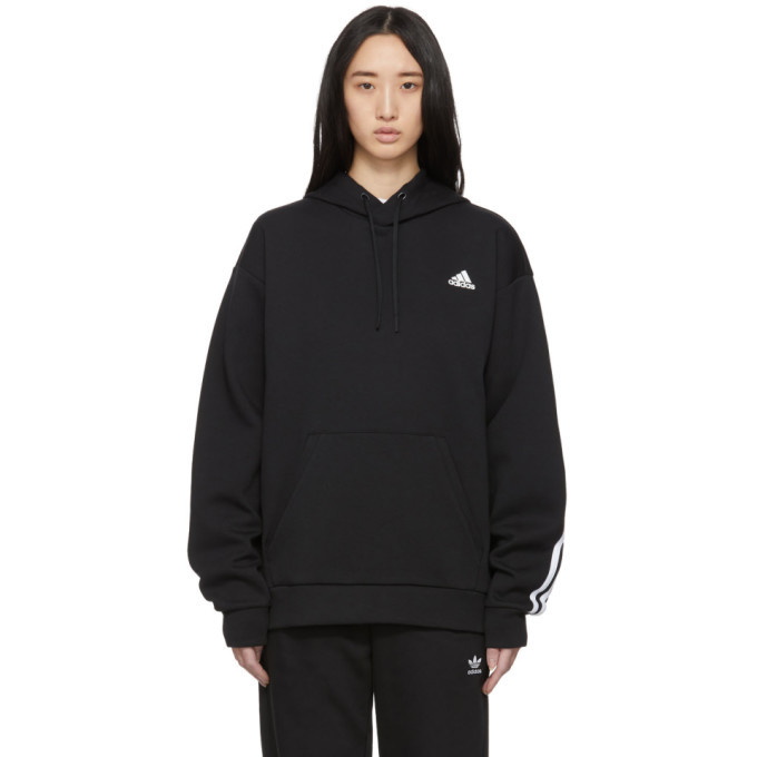 Photo: adidas Originals Black Original 3-Stripes Hoodie