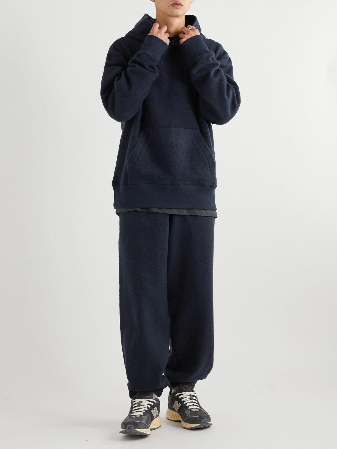 Merely Made - Cotton-Fleece Hoodie - Blue