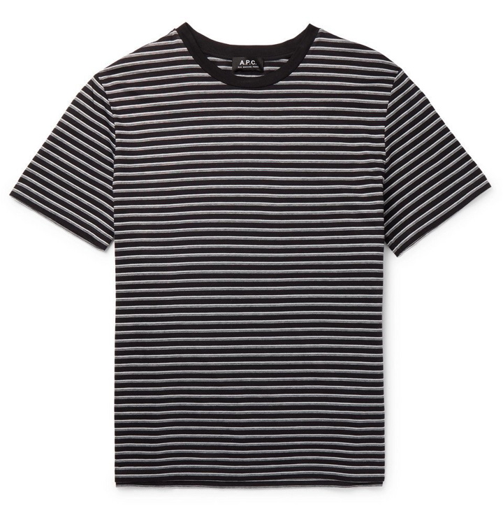 Photo: A.P.C. - Striped Cotton-Jersey T-Shirt - Navy