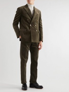 Ralph Lauren Purple label - Kent Slim-Fit Double-Breasted Cotton-Corduroy Suit Jacket - Green