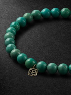 Sydney Evan - Tiny Sitting Buddha Gold, Turquoise and Diamond Beaded Bracelet