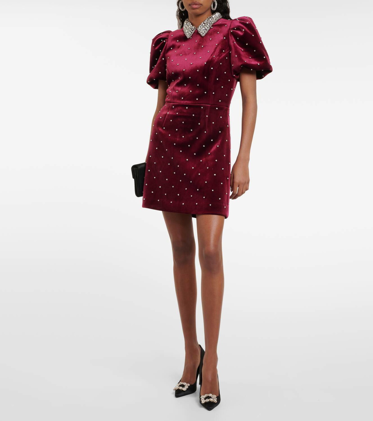 Rebecca Vallance Vanessa embellished velvet minidress