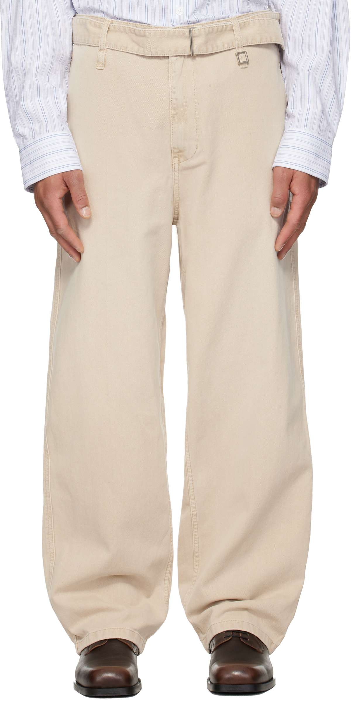 WOOYOUNGMI Beige Belted Jeans