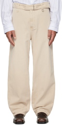 WOOYOUNGMI Beige Belted Jeans