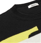 Valentino - Logo-Intarsia Virgin Wool and Cashmere-Blend Sweater - Black