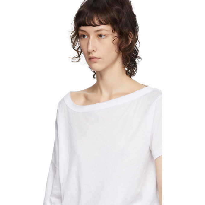 Ann Demeulemeester White Tie-Up T-Shirt Ann Demeulemeester