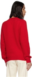 Drake's Red Brushed Sweater