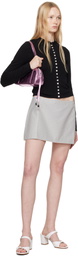 Sandy Liang Black Fiction Cardigan