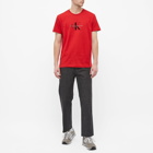 Calvin Klein Men's Archival Monogram Flock T-Shirt in Red