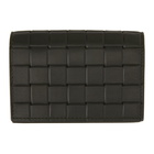 Bottega Veneta Khaki Printed Grid Flap Card Holder