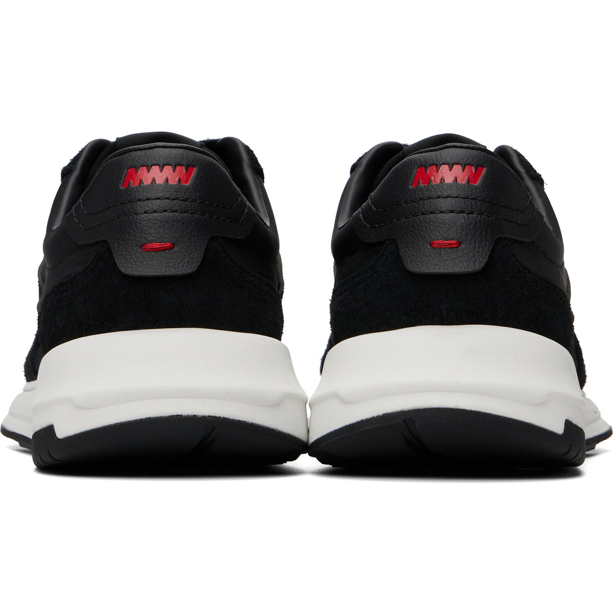 Hugo Black Logo Detail Suede-Trim Sneakers