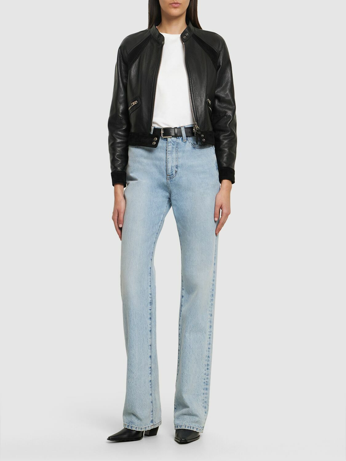 トムフォード Tom Ford Cropped Leather Jacket Tom Ford Cropped leather biker jacket TOM FORD