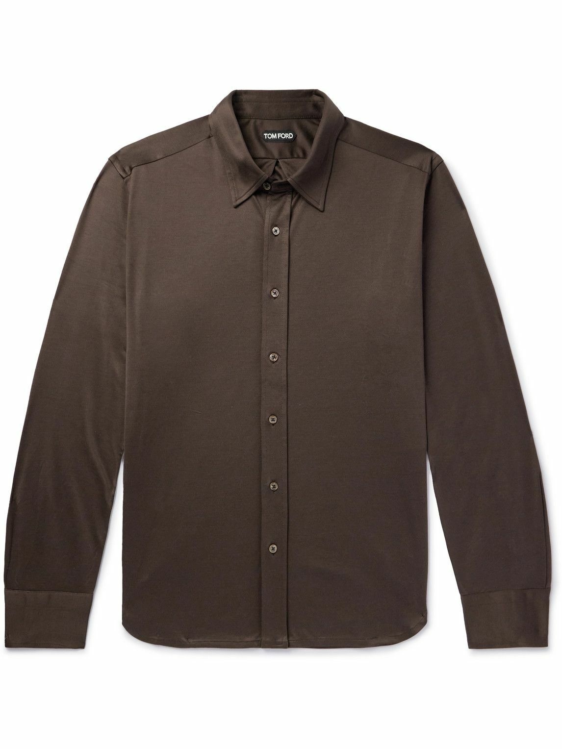 TOM FORD - Silk-Jersey Shirt - Brown TOM FORD