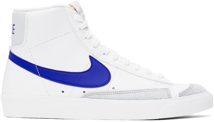 Photo: Nike White & Blue Blazer Mid '77 Vintage Sneakers
