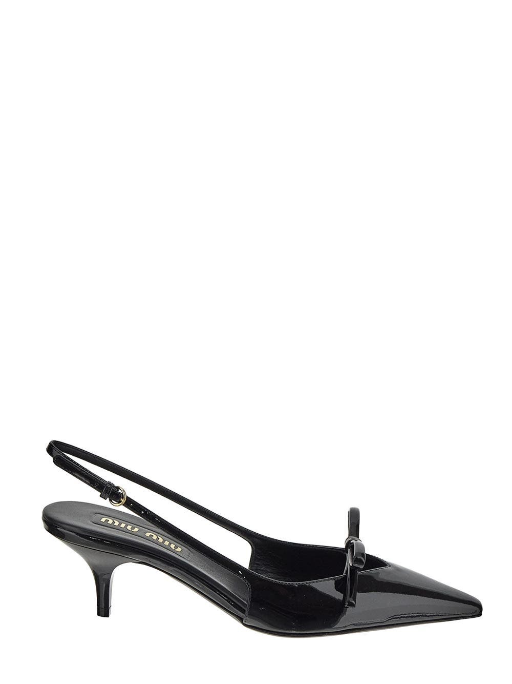miumiu Nappa leather slingback pumps ミュウミュウ パンプス Miu Miu Slingbacks with Buckles in Black Brushed Leather