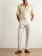 Lardini - Straight-Leg Pleated Linen-Blend Twill Drawstring Trousers - Neutrals