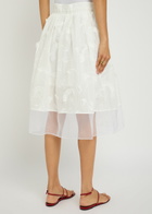3.1 Phillip Lim Embroidered Tulle and Cotton Midi Skirt White