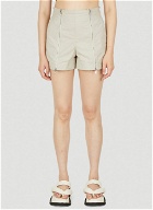 Zip Front Shorts in Beige