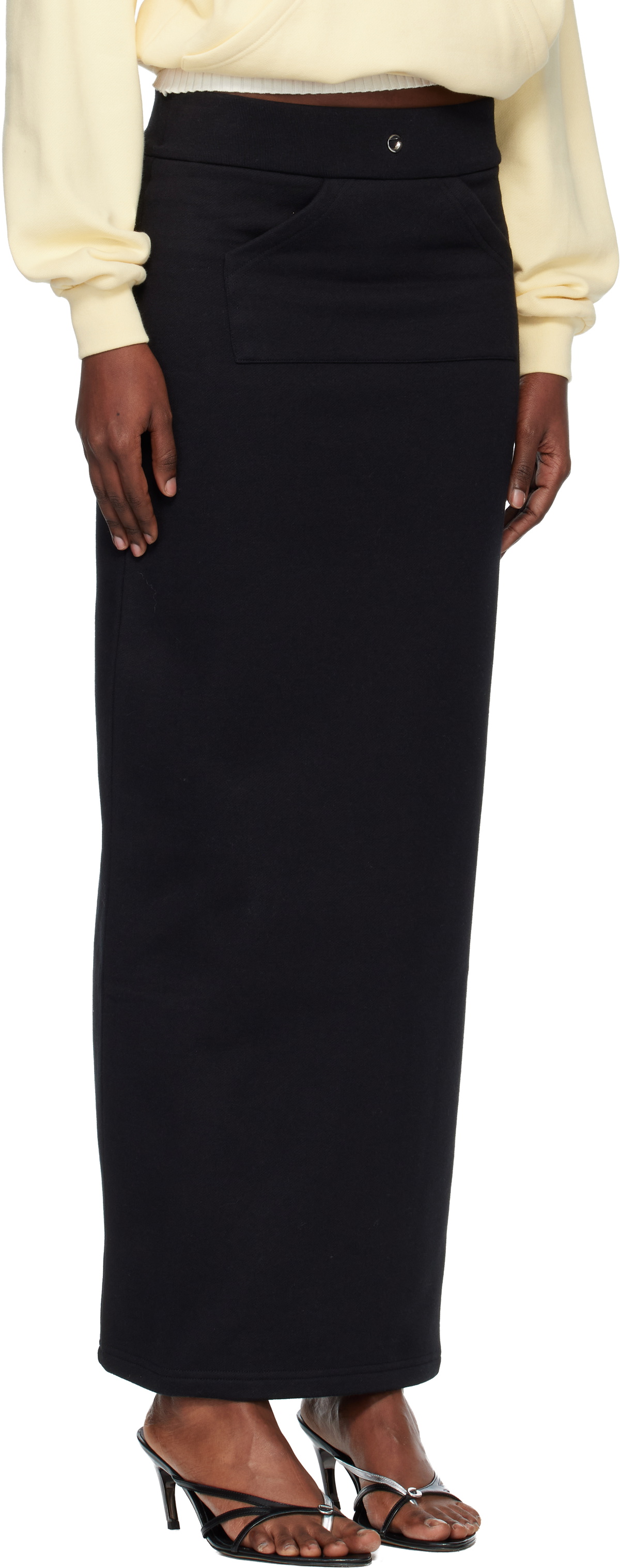 Coperni Black Jogging Midi Skirt