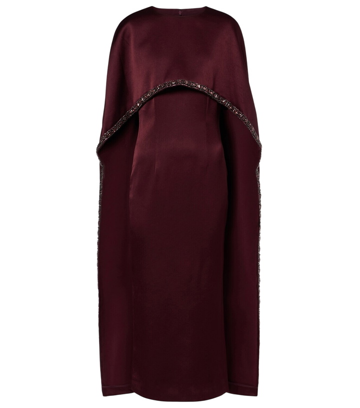Photo: Roland Mouret Embellished caped satin crêpe midi dress